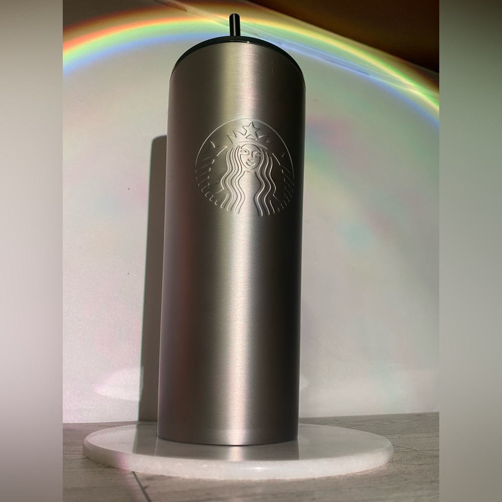 Rare 2022 Starbucks Stainless Steel Gold and Black Venti Tumbler